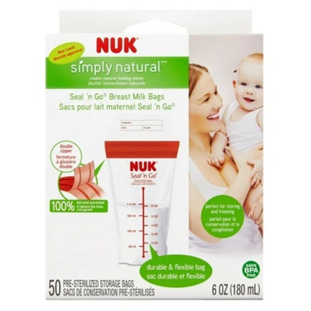 FREE*❤️150 Count Lot Breast Milk Bags NUK Seal 'N Go Simply Natural Storage Bags